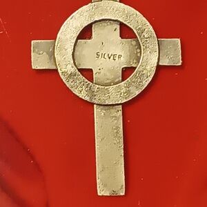Silver Cross Pendant 2 Inch Mexican Silver